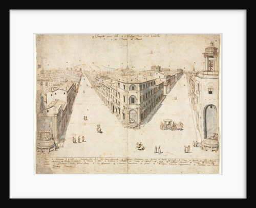 Eighteen Views of Rome: The Quattro Fontane Looking Toward Monte Cavallo, 1665 by Lievin Cruyl