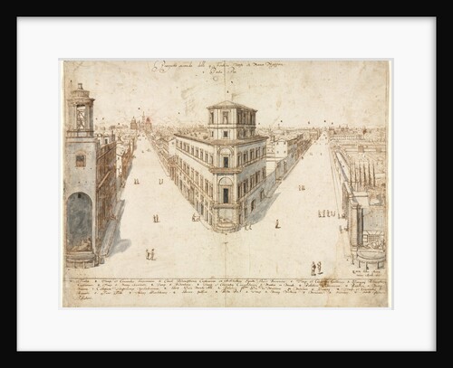 Eighteen Views of Rome: The Quattro Fontane Looking Toward Santa Maria Maggiore, 1665 by Lievin Cruyl