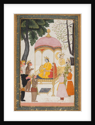 Enthroned Rama and Sita receive homage from their monkey and bear allies, c. 1765 by Unknown