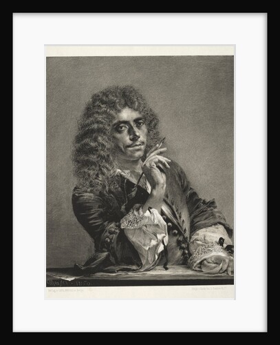 Essay on Stone with Brush and Scraper: Portrait of Molière, 1850 by Adolph von Menzel