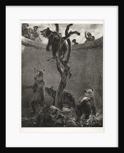 Essay on Stone with Brush and Scraper: The Bear Pit, 1851 by Adolph von Menzel