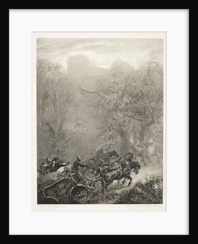 Essay on Stone with Brush and Scraper: The Convoy of Prisoners through a Woods, 1851 by Adolph von Menzel