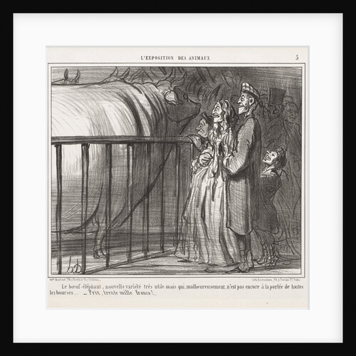 Exposition of Animals : Pl. 5, The Cow-Elephant, New Variety… by Honoré Daumier; Mon. Martinet