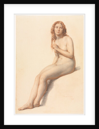 Female Nude, Seated, Three Quarter View from Front, 1859 by William Mulready