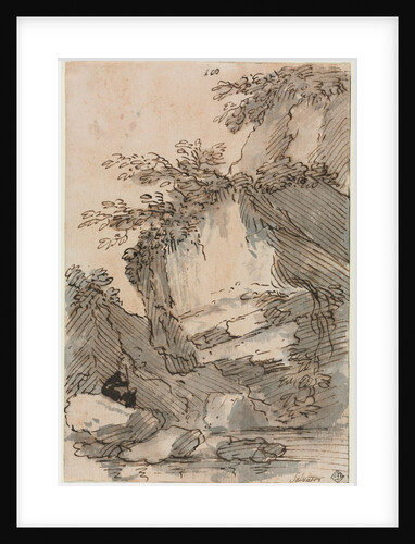 Figures by a Rocky Pool, 1660/1673 by Salvator Rosa