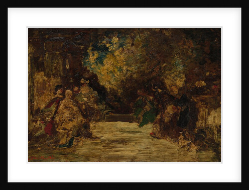Figures on a Terrace, not dated by Adolphe Monticelli (attributed to)
