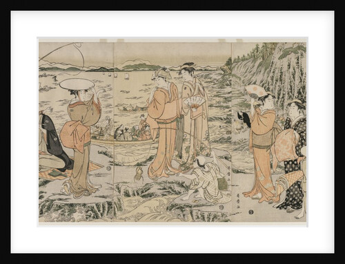 Fishing on the Chopping Board Rock at Enoshima, early 1790s by Kitagawa Utamaro