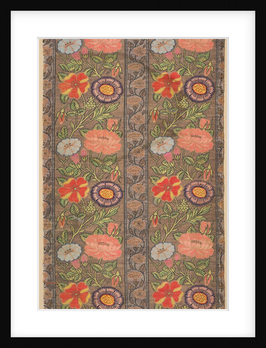Floral striped silk on a golden ground, 1600-1650 by Unknown