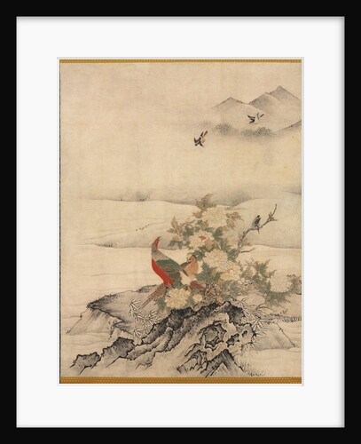 Flowers and Birds in a Spring Landscape, 1500s by Kano Motonobu (attributed to)