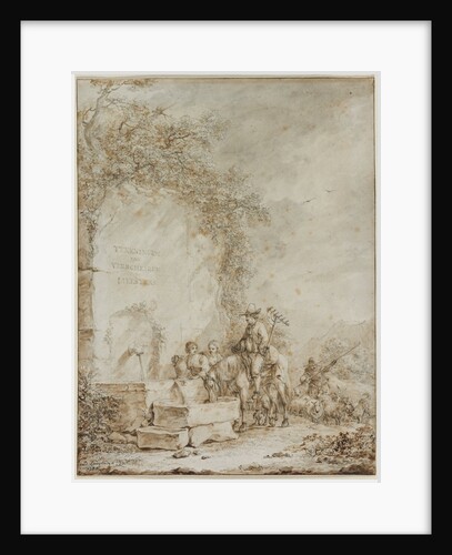 Frontispiece for an Album of Drawings: Peasants at a Fountain…, 1784 by Dirk Langendijk