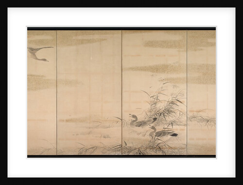Geese, Reeds, and Water, 1800s by Yamamoto Baiitsu