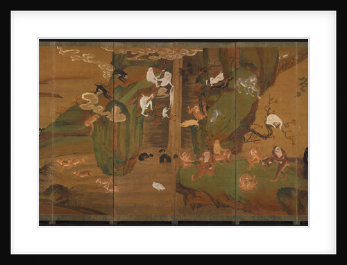 Gibbons in a Landscape, late 1800s or early 1900s by Unknown