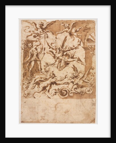 Grotesque with a Satyr Feeding a Dragon, c. 1565/1588 by Marco Marchetti