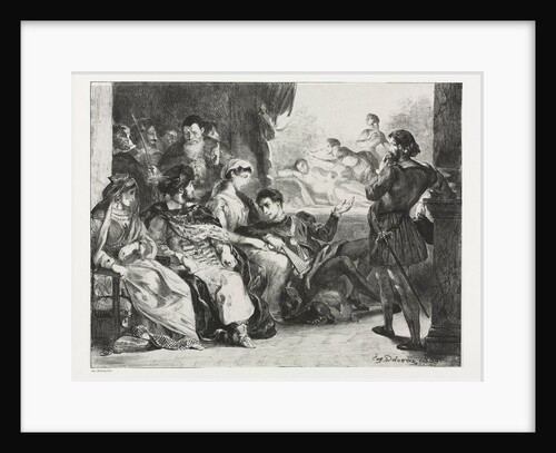Hamlet: Hamlet Commands the Actors to do a Scene from the Poisoning of his Father, 1834 by Eugène Delacroix
