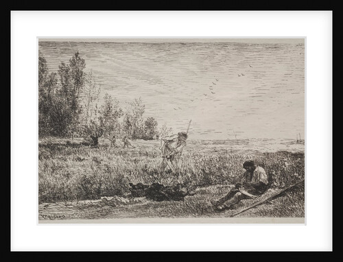 Hay-making, original impression 1862, printed in 1921 by Charles François Daubigny