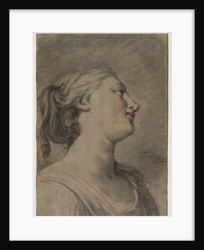 Head of a Female Figure in Profile, Turned to the Right, c. 1763-1770? by Hughes Taraval