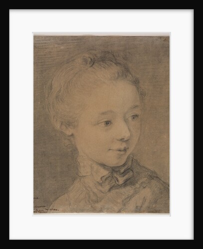 Head of a Young Girl Turning toward the Right, 1758? by François Hubert Drouais (attributed to)