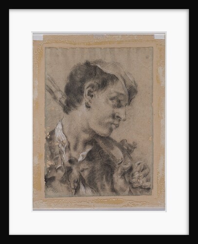 Head of a Young Man in Profile with a Gun over His Shoulder, c. 1730/40s by Giovanni Battista Piazzetta