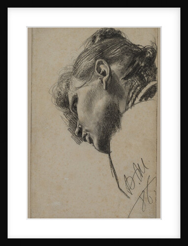 Head of a Young Woman Seen from Below, 1886 by Adolph von Menzel