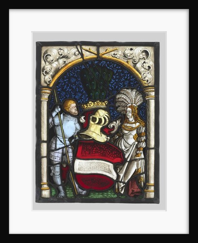 Heraldic Panel Depicting a Knight and a Lady with the Arms of the Archduchy of Austria, c. 1515 by Unknown