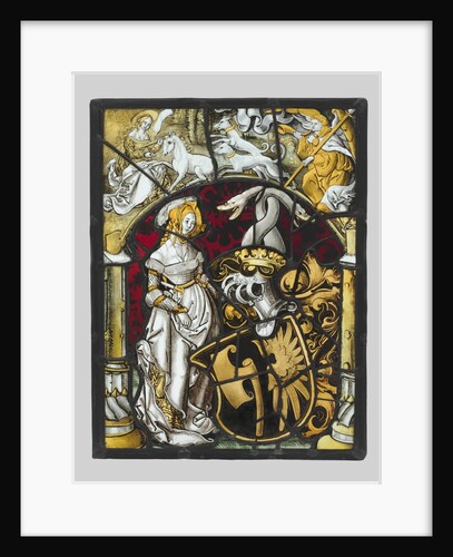 Heraldic Panel with Arms of Lichtenfels and a Unicorn Hunt, c. 1515 by Unknown