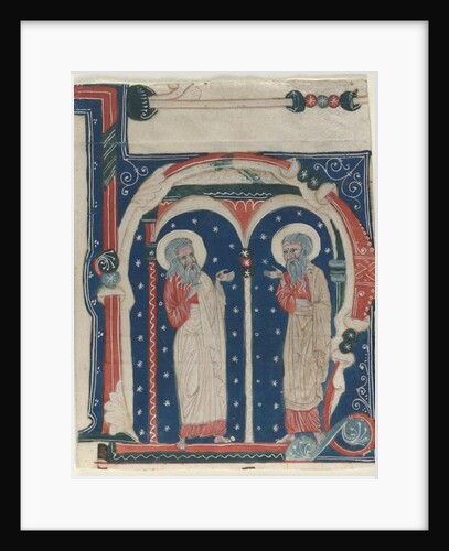 Historiated Initial Excised from an Antiphonary: SS. Paul the Hermit and Anthony, c1200-1230 by Unknown