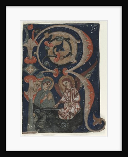 Historiated Initial Excised from a Gradual: The Three Marys at the Tomb, c. 1200-1230 by Unknown