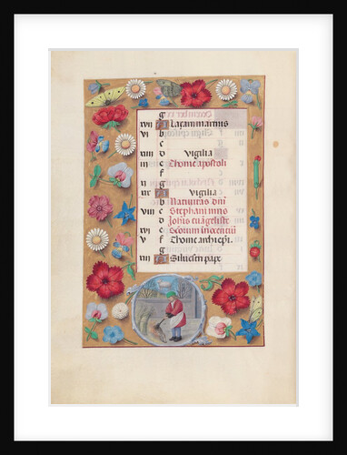 Hours of Queen Isabella the Catholic, Queen of Spain: Fol. 13v, December, c. 1500 by Master of the First Prayerbook of Maximillian