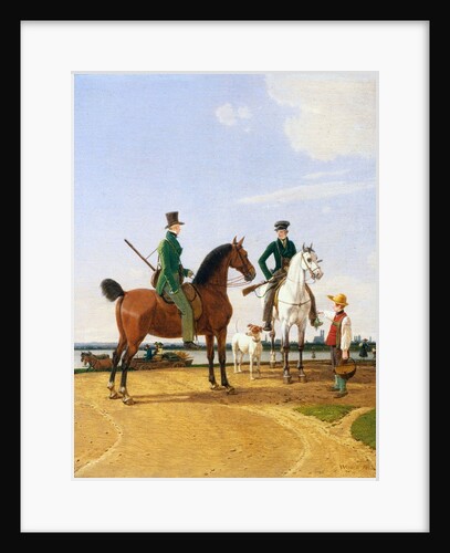 Hunter and Lord at the River Isar with View of Munich, 1823 by Wilhelm von Kobell