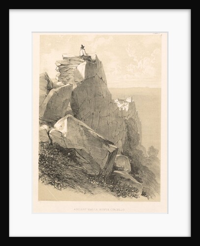 Illustrated Excursion in Italy: Ancient Walls, Monte Circello, 1846 by Edward Lear
