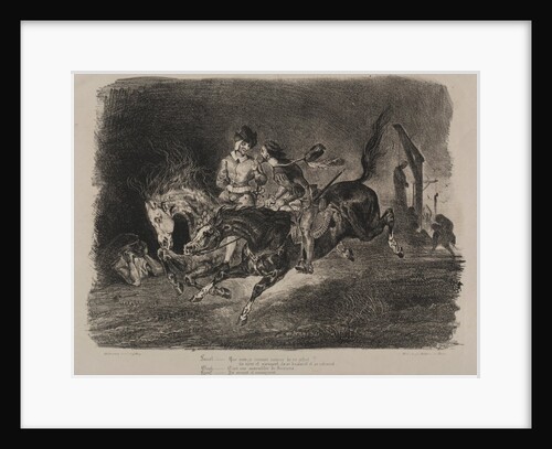 Illustrations for Faust: Faust and Méphistophélés horse riding on the Sabbath, 1828 by Eugène Delacroi