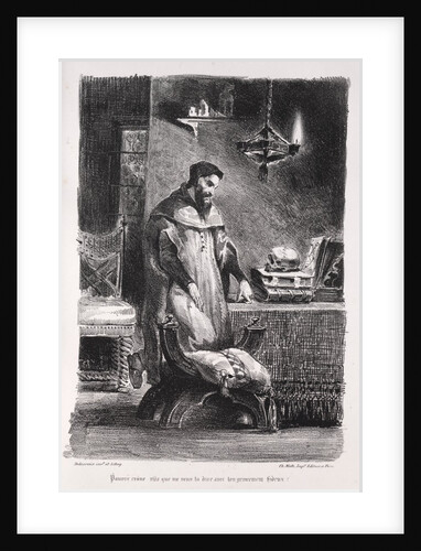 Illustrations for Faust: Faust in his dressing-room, 1828 by Eugène Delacroi