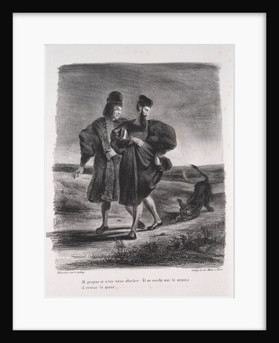 Illustrations for Faust: Faust, Méphistophélé and the barbet, 1828 by Eugène Delacroi