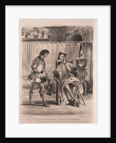 Illustrations for Faust: Méphistophélé receives the schoolboy, 1828 by Eugène Delacroi
