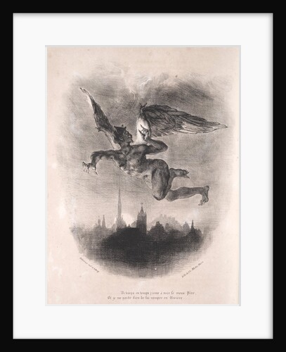Illustrations for Faust: Méphistophélés in the air, 1828 by Eugène Delacroi