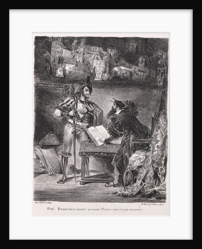 Illustrations for Faust: Méphistophélés visits Faust, 1828 by Eugène Delacroi