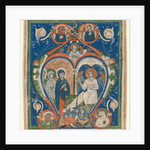 Initial A [ngelus Domini descendit] from an Antiphonary: The Three Marys at the Tomb, c1280-1300 by Unknown