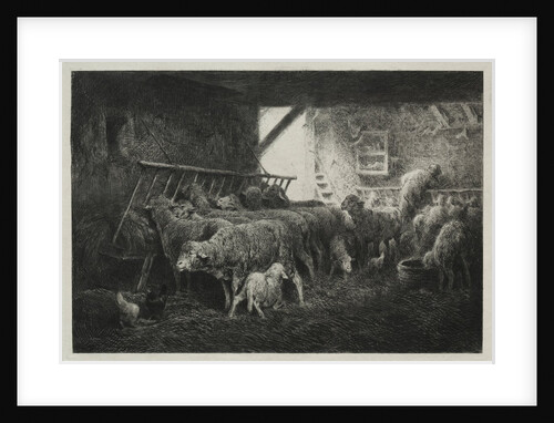 Interior of Sheep Enclosure by Charles-Émile Jacque