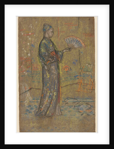 Japanese Woman Painting a Fan; Standing Woman Holding Up Her Dress, c. 1872 by James McNeill Whistler