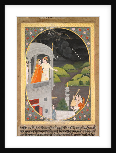 Krishna and Radha Watching Rain Clouds: The Month of Bhadon from Baramasa series, c. 1790 by Unknown