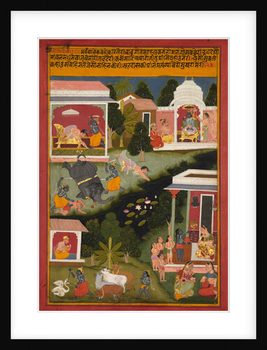 Krishna as the Destroyer of Demons, page from Surdas's Sursagar, c. 1700 by Unknown