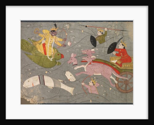 Krishna Fighting Vanasura's Sons: Scene from the Aniruddha Usha Section of Krishna Lila, c. 1840 by Unknown