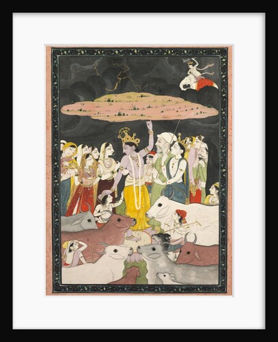 Krishna Lifting Mt. Govardhana, c. 1780-1790 by Unknown