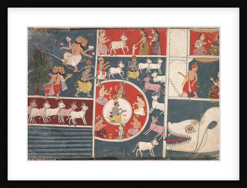 Krishna Playing the Flute and other Episodes from the Bhagavata Purana, c. 1650 by Unknown