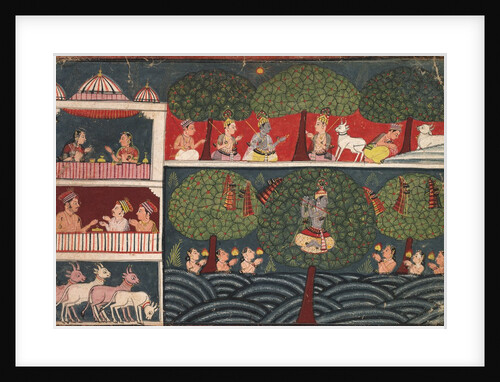 Krishna Stealing Gopis Clothes, Page from the Bhagavata Purana, c. 1650 by Unknown