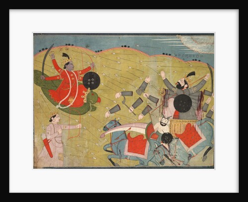 Krishna Vanquishing Vanasura: Scene from the Aniruddha Usha Section of Krishna Lila, c. 1840 by Unknown
