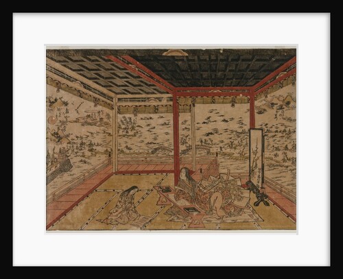 Lady Murasaki at Ishiyama Overlooking a Panorama with Seven Views of Lake Biwa, 1740s by Okumura Masanobu