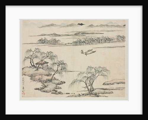 Landscape Album in Various Styles: The Stream of Wuling, 1684 by Zha Shibiao