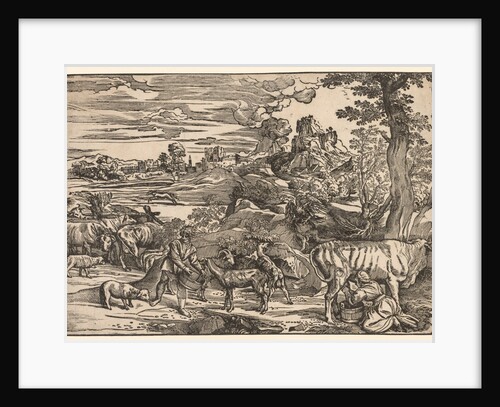 Landscape with a Milkmaid, c. 1525 by Niccolo Boldrini