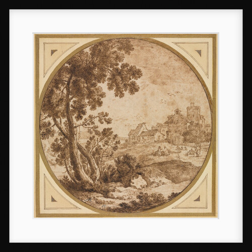 Landscape with Buildings and Figures, second half 1600s by Onorio Marinari